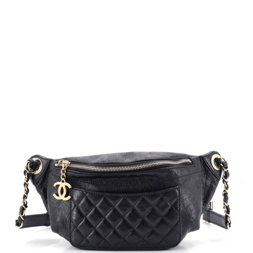 Chanel Bi Classic Waist Bag Quilted Crumpled Calfskin
